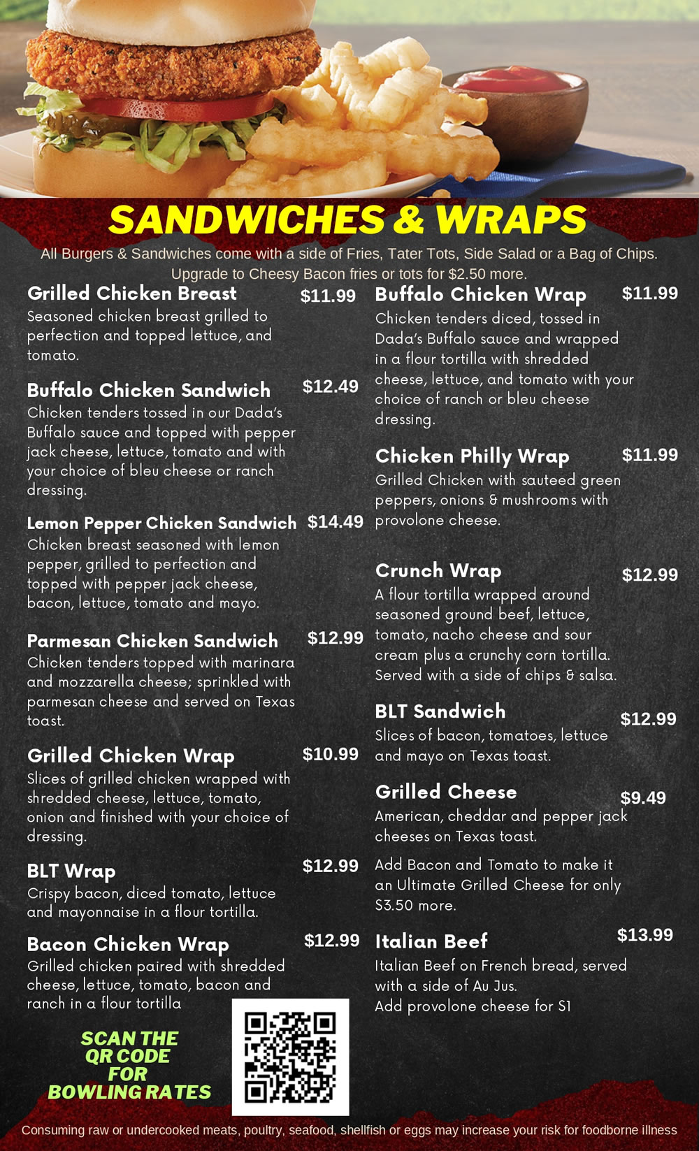 Pinz Food Menu Fall 2026 Page 3