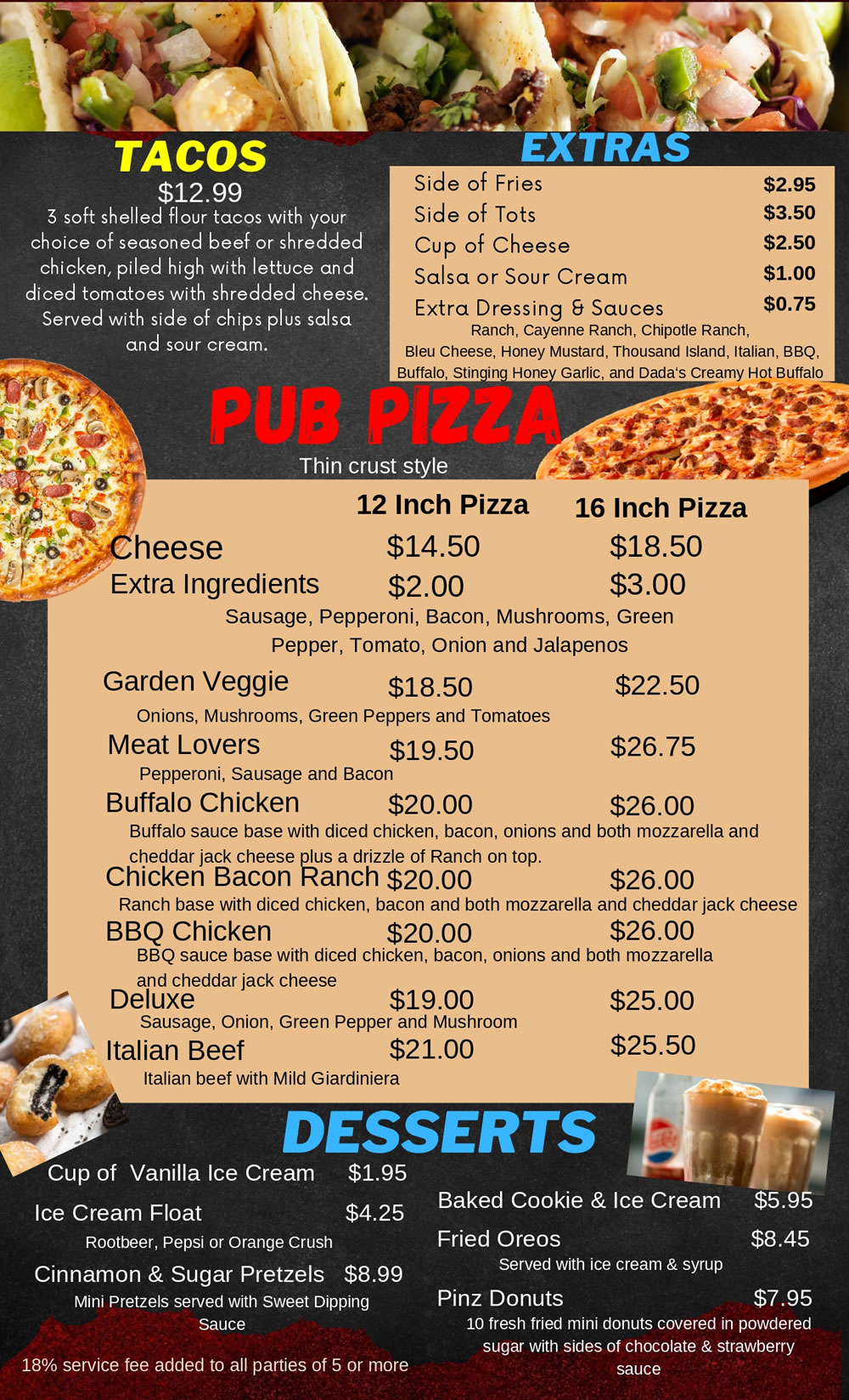Pinz Food Menu Fall 2026 Page 4